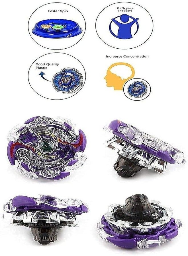 MKY Spinning Top Set with Ripchord Launcher and Assembly Tool | Stadium Included | Clash Tornado Speed top | 8D Design (Multicolor) - Image 4